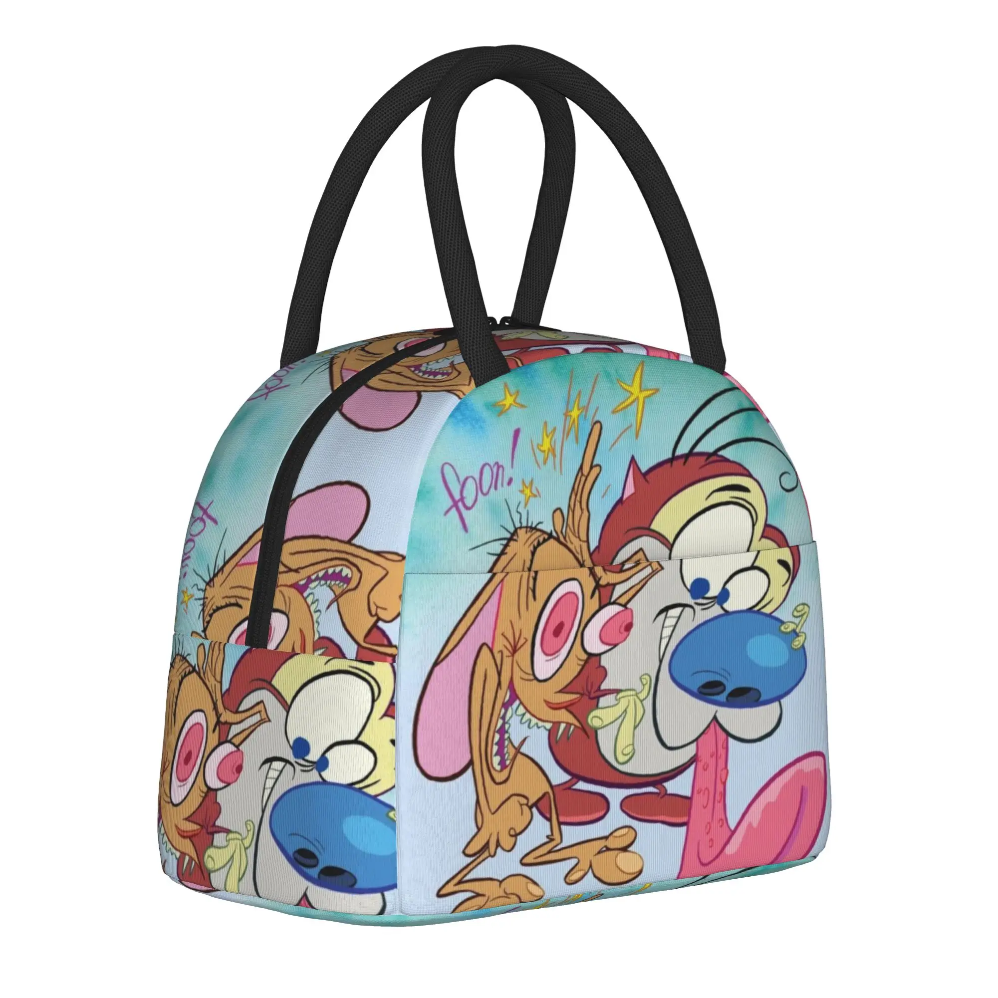 The Ren & Stimpy Show Cartoon Insulated Lunch Bag for Men Women  Storage Food Box Reusable Thermal Cooler Lunch Box For Picnic
