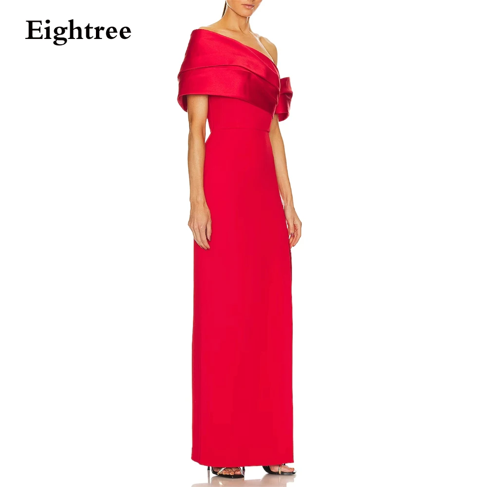 Eightree-vestidos de noche árabes rojos modernos para mujer, vestido Formal de un hombro para fiesta, evento de graduación, traje Formal