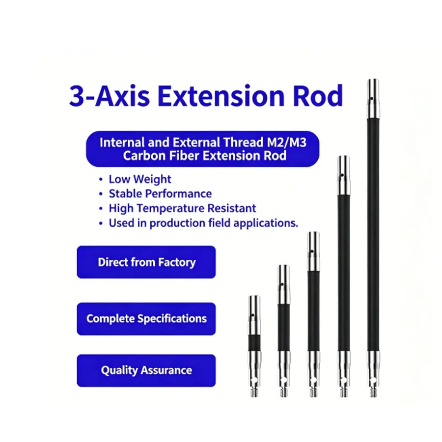 CMM Stylus Carbon Fiber Extension Rod M2 M3 Male Female Thread Three Coordinate Measuring Machine Probe Connecting Rod