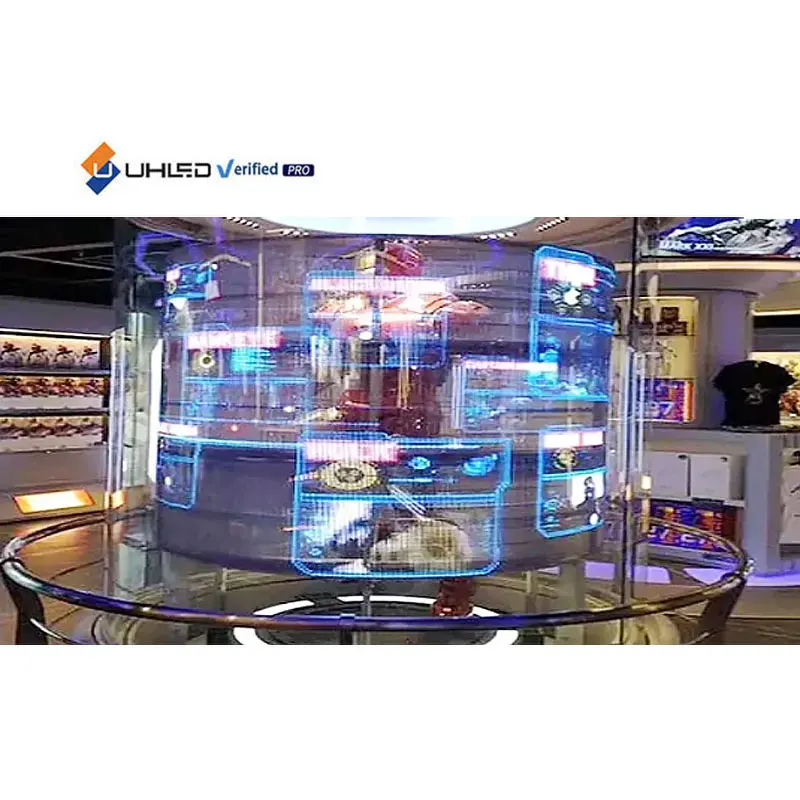 UHLED فيلم LED شفاف زجاج شفاف شاشة LED شاشة فيلم كريستال LED شاشة زجاجية شفافة