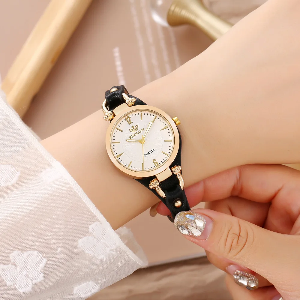 Women\'s Fashionable Minimalist Luxurious Quartz Watch Leather Dial
