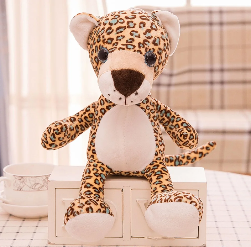 

new plush cute leopard toy stuffed forest leopard doll gift about 25cm