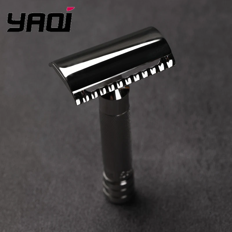 YAQI قطري مائل الفولاذ المقاوم للصدأ سلامة الحلاقة ، 77 مللي متر المضادة للانزلاق مقبض 0.35 مللي متر الفجوة المهنية قسط الرجال السفر الحلاقة أداة #4
