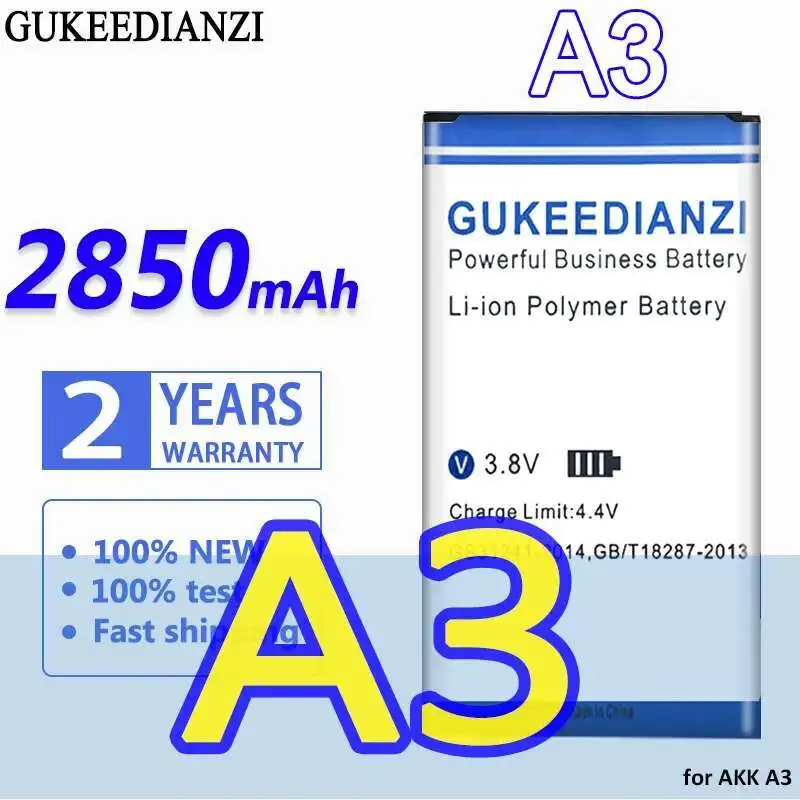 

Mobile Phone Battery 2850Mah High Performance For Akk A3