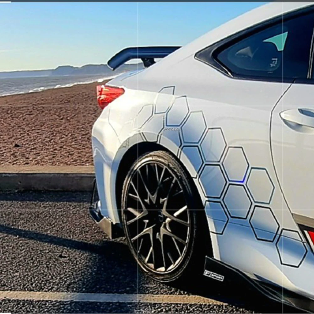 

Car Creative Honeycomb Open Style Sticker Auto Tuning Vinyl Decal DIY Decoration Car Side Sticker For Audi BMW Hyundai Ford Jeep