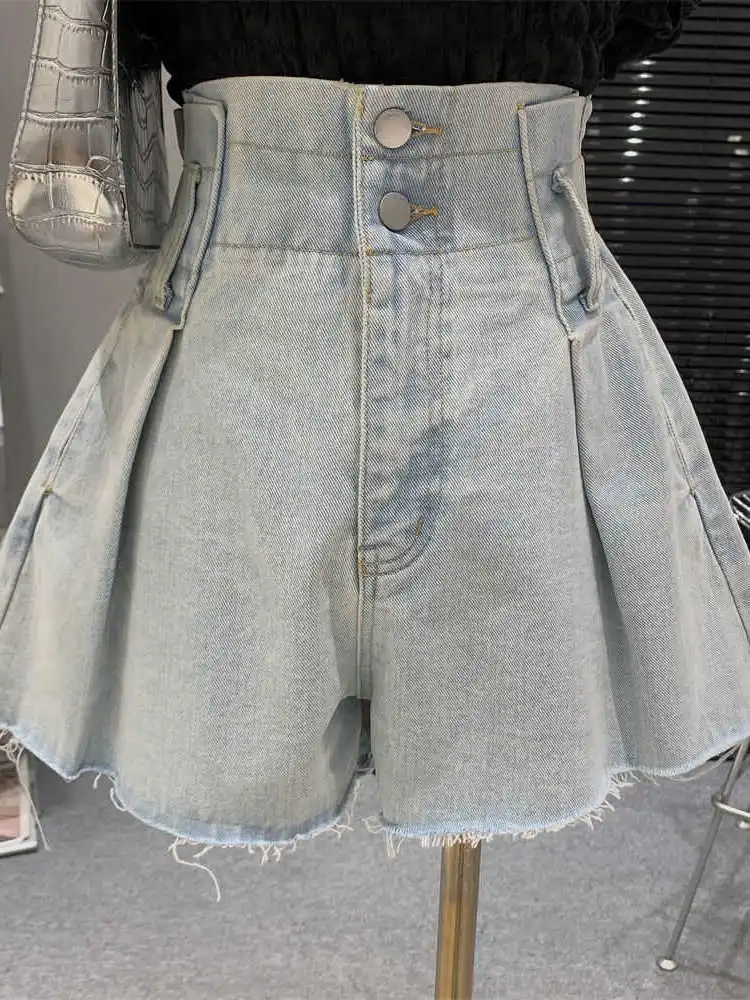 กางเกงยีนส์เอวสูงทรงหลวมสำหรับผู้หญิง ฤดูร้อน 2025 รุ่นใหม่ สไตล์เกาหลี กระดุมผ่าข้าง ทรงเข้ารูป แฟชั่น ทันสมัย ใส่สบาย