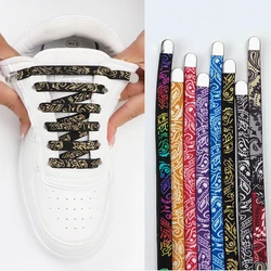 Cordones elásticos planos de anacardo para zapatos, hebilla de Metal para senderismo, correr, zapatillas de deporte al aire libre, encaje perezoso para niños y adultos