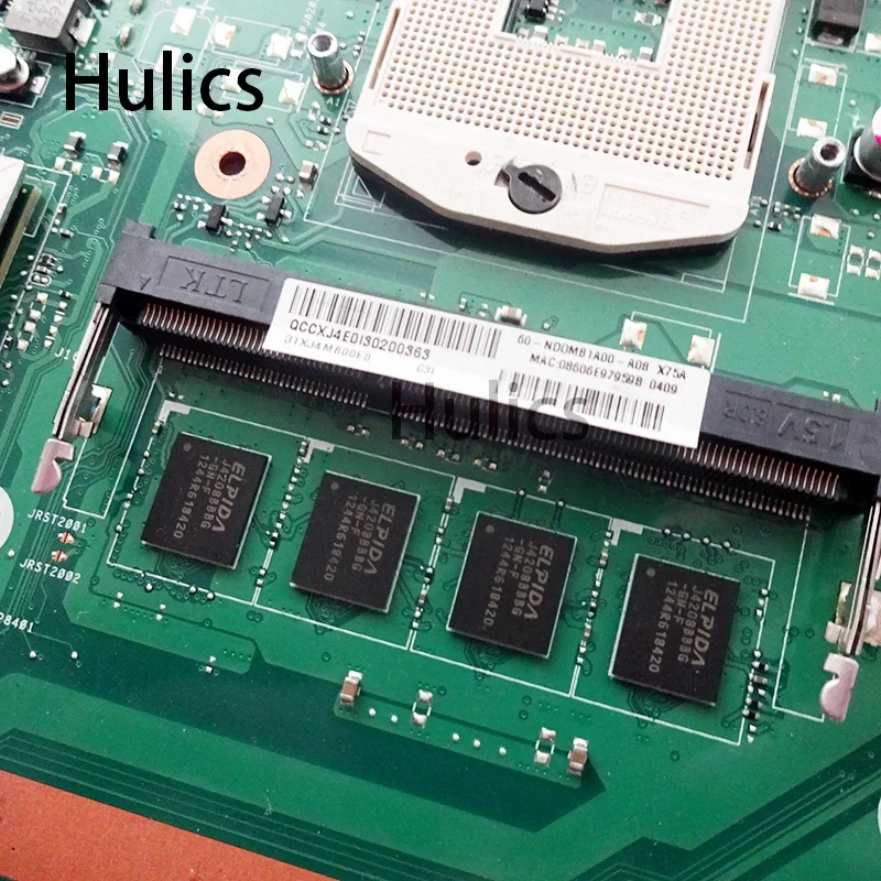 Hulics Used X75VD Motherboard For ASUS R70V X75V X75VB X75VC Laptop  X75A Mainboard  Test Ok