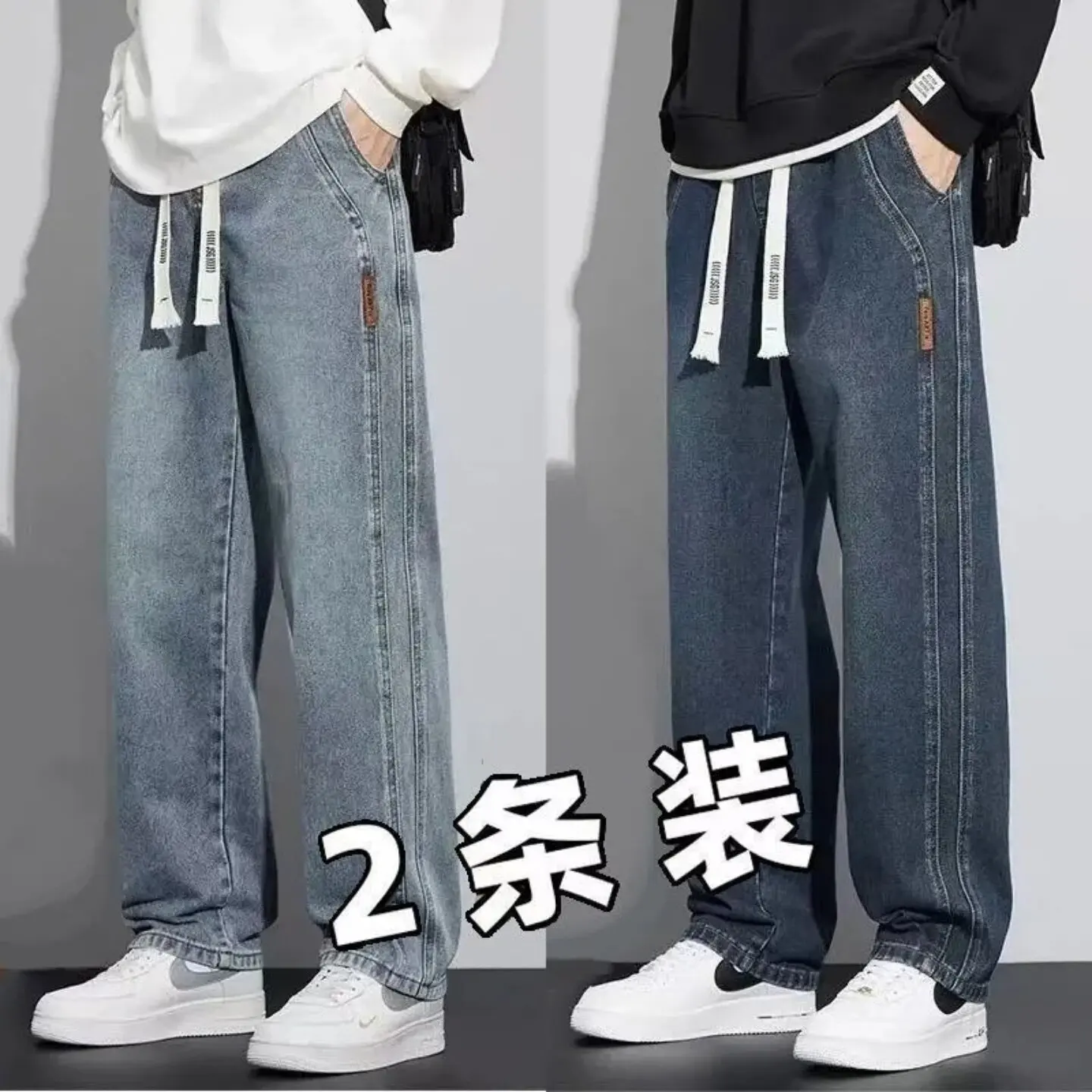 Men's Denim Jeans Low Waist Straight Leg Workwear Resistant to Dirt And Wear Autumn Style Casual Long Pants Comfortable Breat...