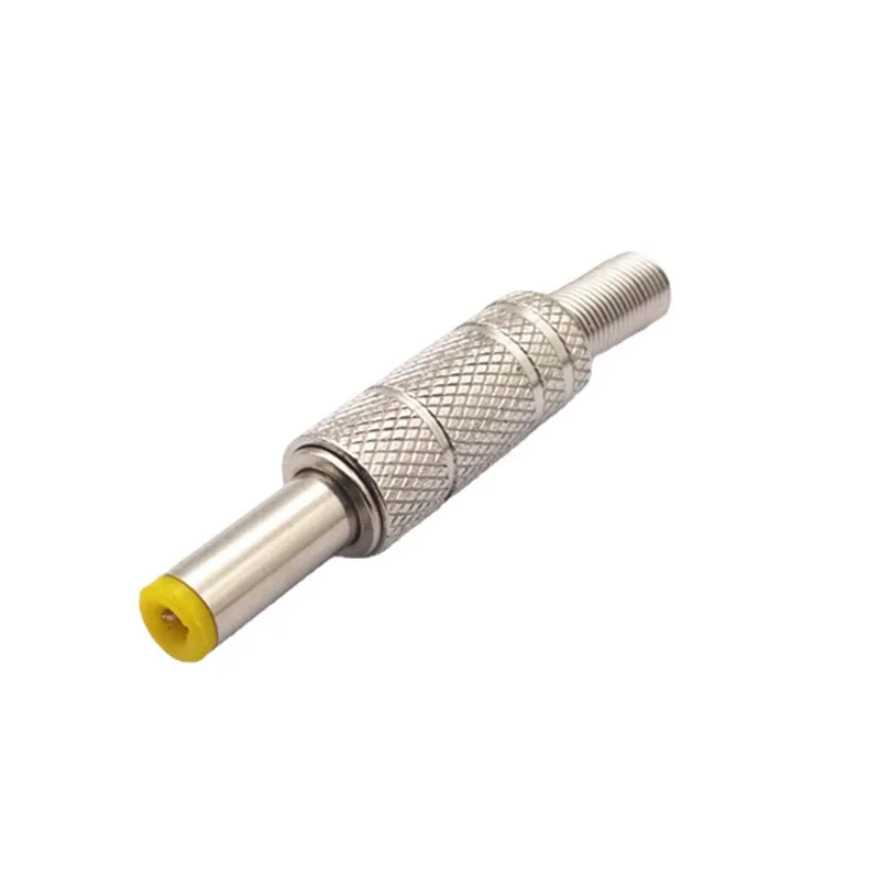 Plugue dc de concha de metal 5.5mm x 2.1mm plugue de montagem de soldagem com mola conector de tomada dc plugue de alimentação dc d1