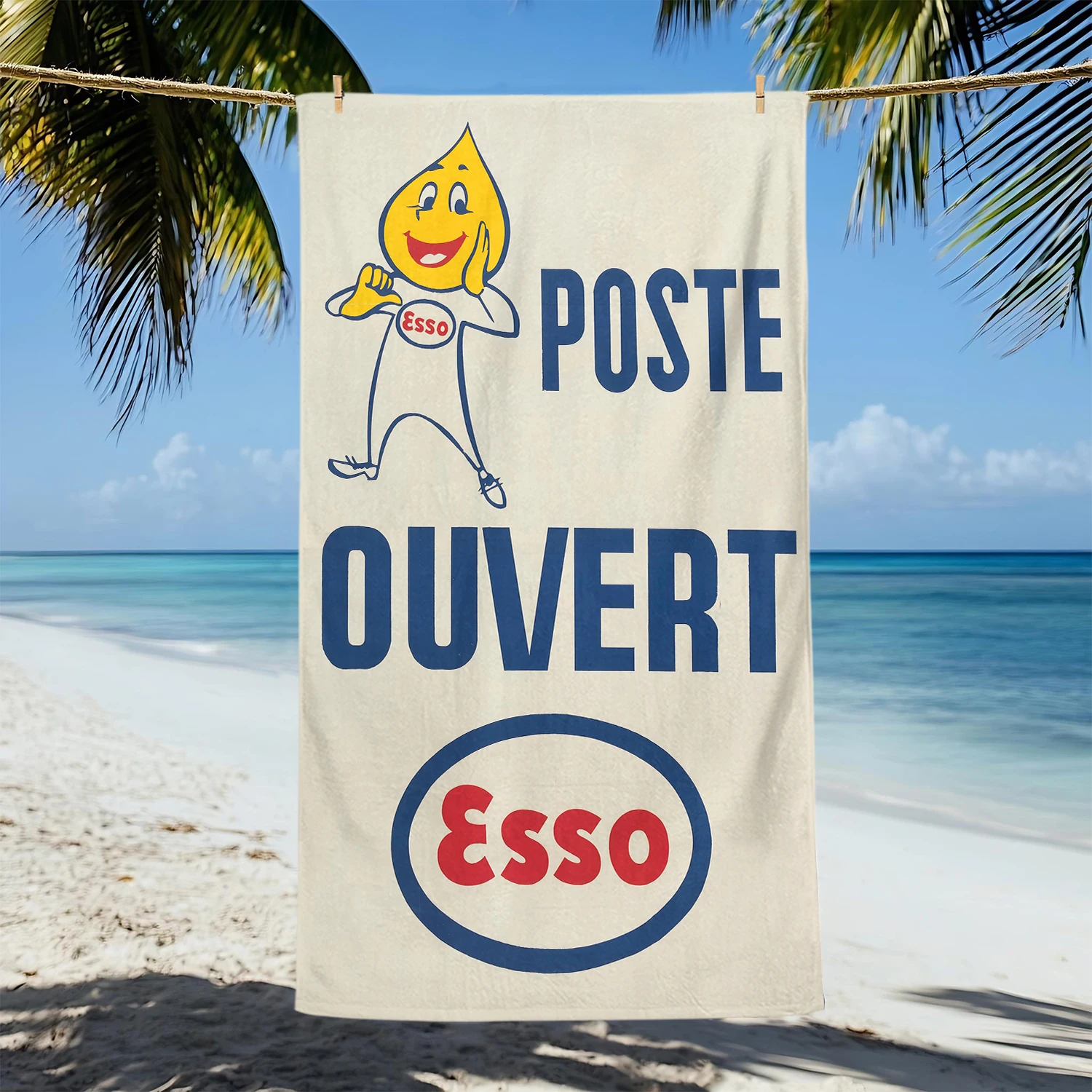 Fashion E-Essos Motor Oil Printed Towel,Quick Drying Beach Towels Are Suitable For Swimming Pools Camping Yoga And The Gym