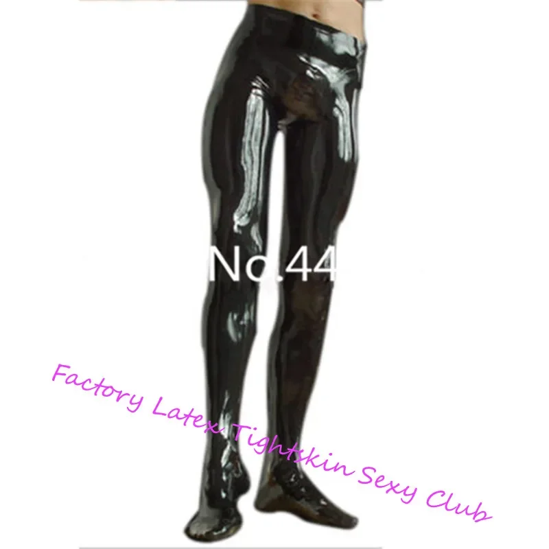 Latex Rubber Men Pants with Socks Tights Leggings Customize Plus Size