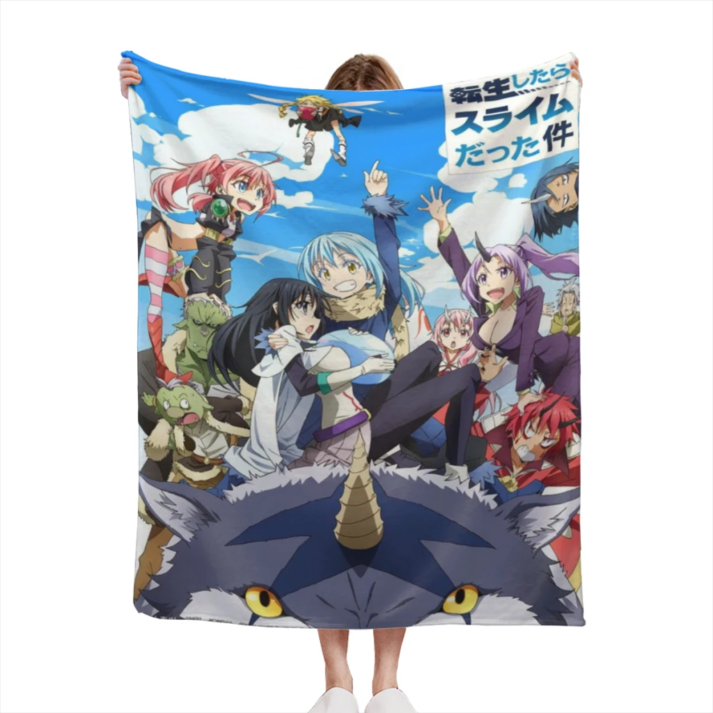 

Summer Banket Reincarnated as A Slime Light Blanket Flannel Family Living Room Plush Sleeping Blanket Outdoor Travel