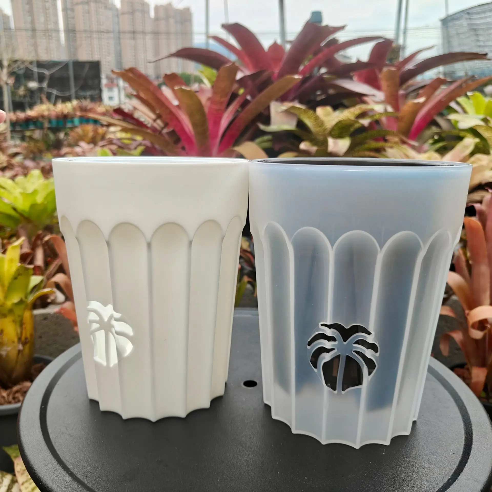 Double Layer Plastic Flower Pot Self Watering Planters Breathable Root Control Pot Air Column Home Decoration Plant Pot