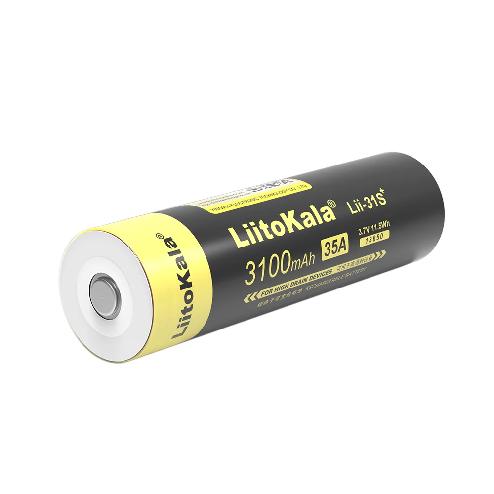 1-6PCS New LiitoKala Lii-31S 3.7V/4.2V 18650 Li-ion Battery 3100mA 35A Power Battery For High Drain Devices Flashlight