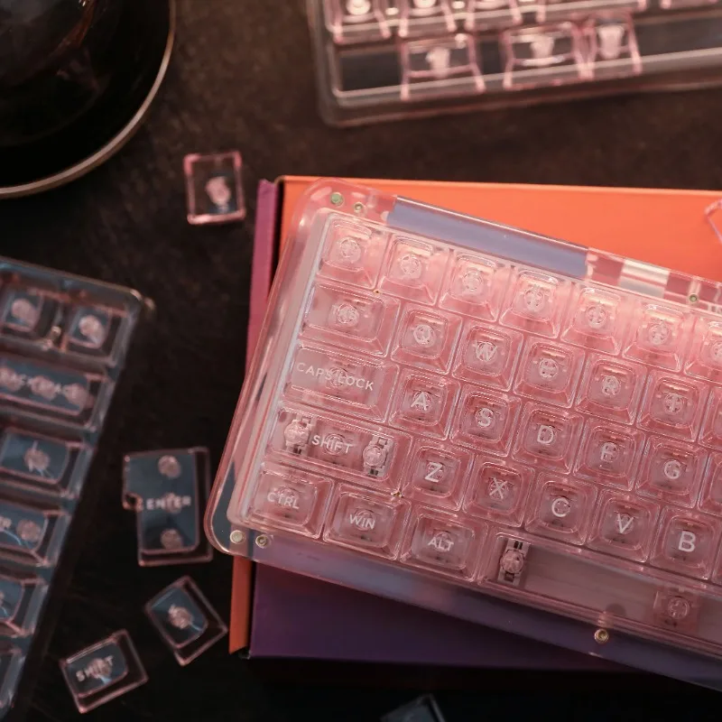 KiiBOOM كمبيوتر شفاف مخصص Keycap ASA الارتفاع 68/75/98 لوحة المفاتيح الميكانيكية 146 مفتاح مجموعة كاملة مادة PBT