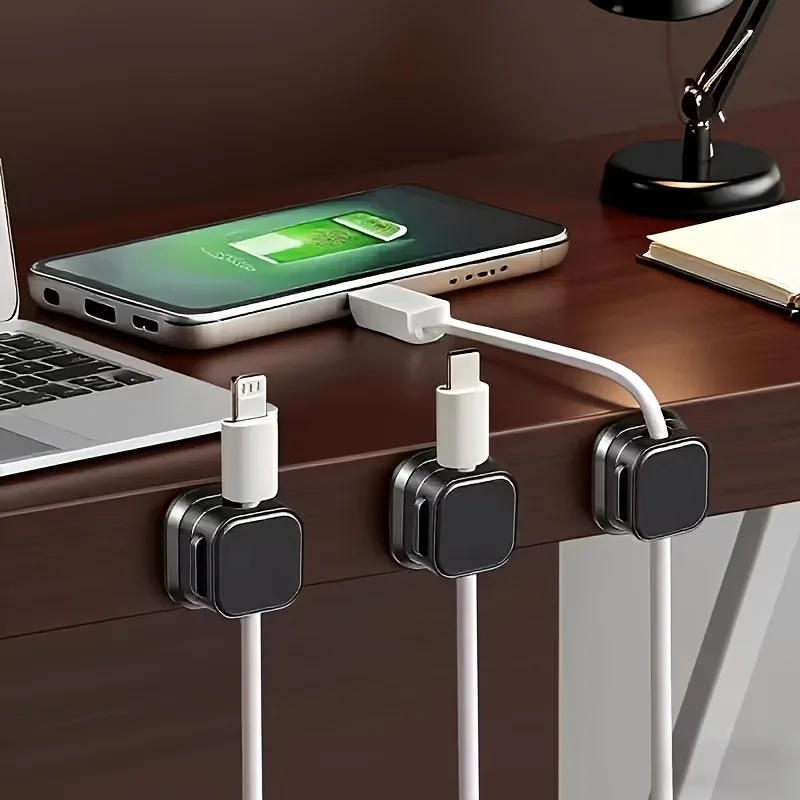 4/2 Pack (12 Pieces Per Pack) Data Cable Organizer, No Drilling Required, Cable Clip Storage Socket, Self-Adhesive Network Cable, Cable Tie, Nail-Free Cable Manager
