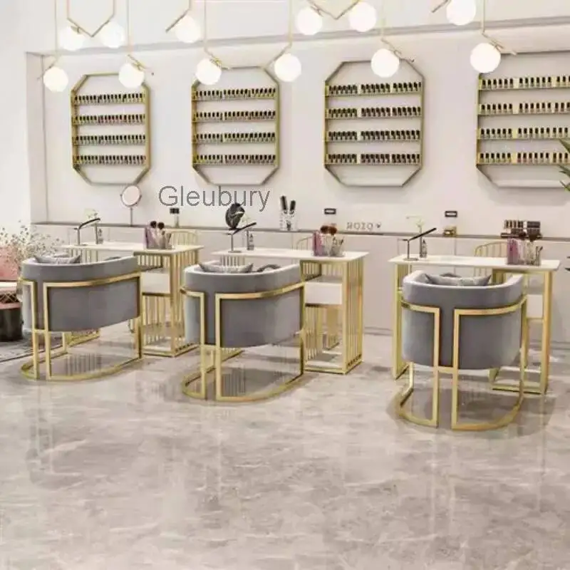 Workstation Nail Desk Modern Designer Salon Waterproof Light Luxury Nail Desk Reception High Quality Nageltisch Salon Furniture