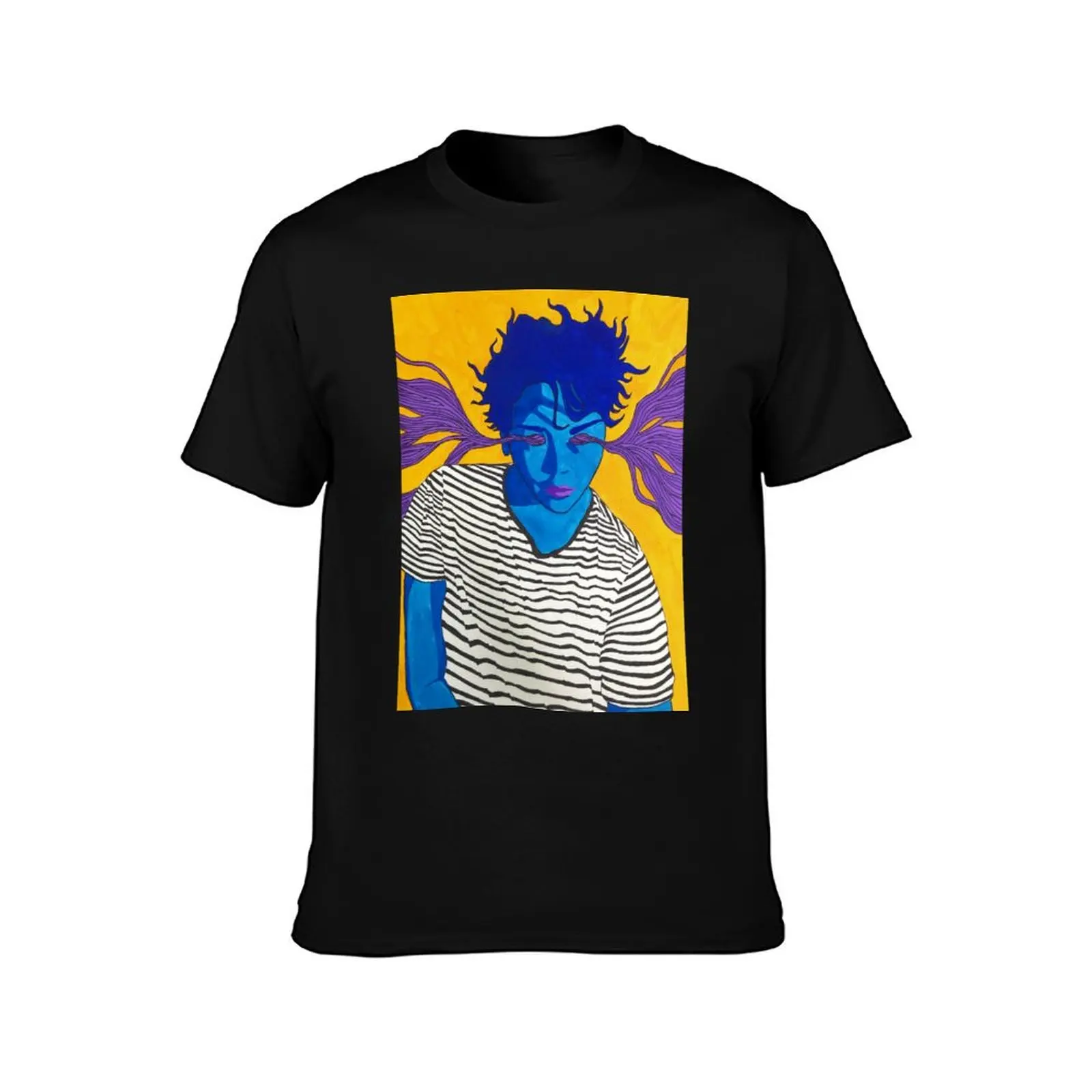 Untitled - Gauche and Ink on paper T-Shirt Basic Plain Tee for Spring and Summer T-Shirt
