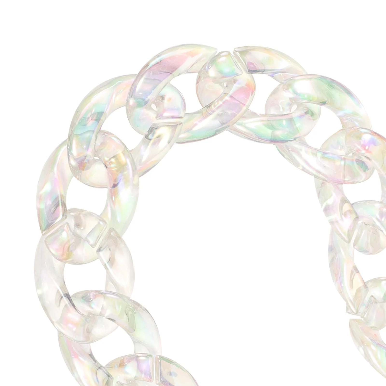 

Geometric Pendant Necklace For Women, Adjustable Chunky Link Chain Choker Punk Fashion Statement Jewelry Resin Plastic