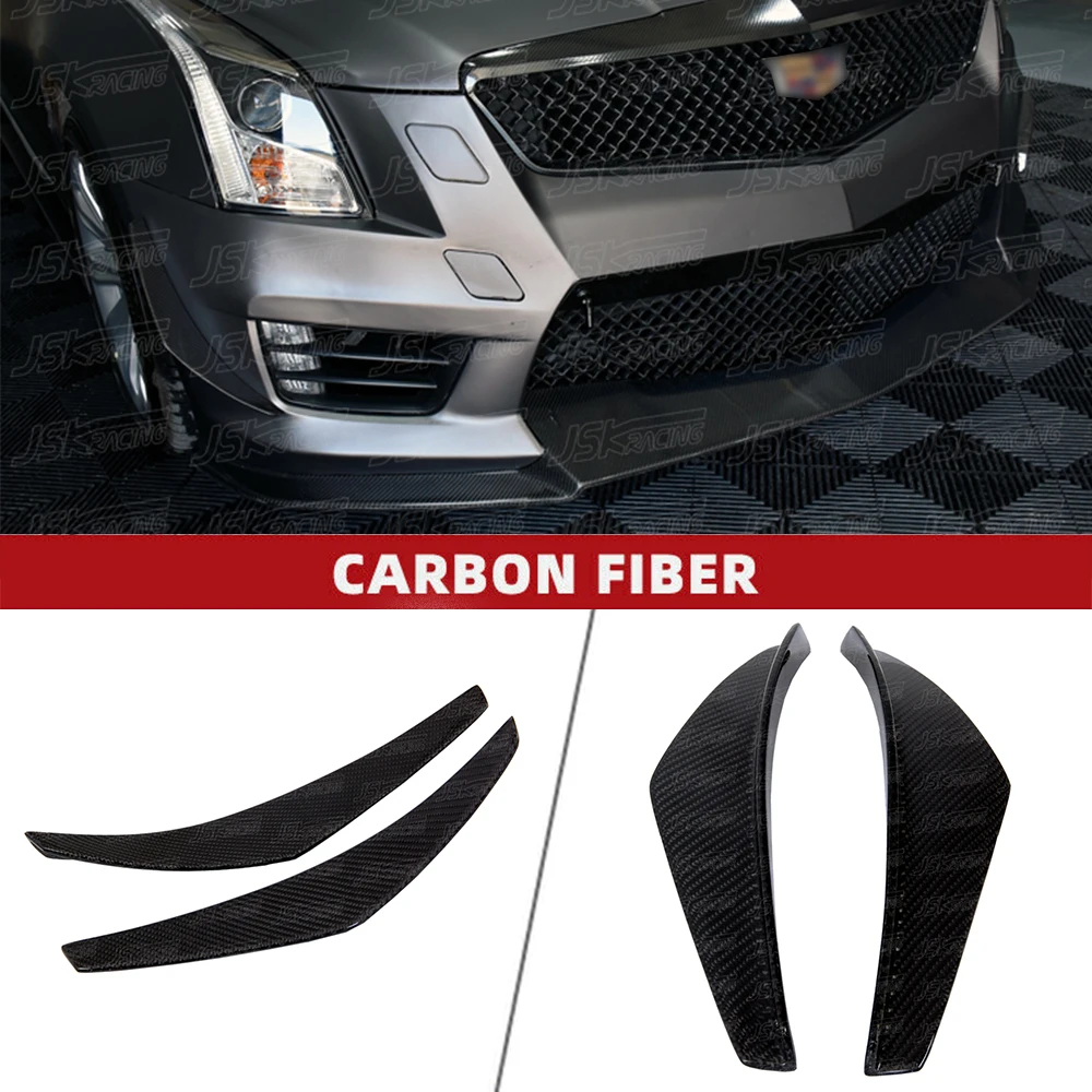 For Cadillac Ats 2013-2017 T Style Carbon Fiber Front Bumper Canards