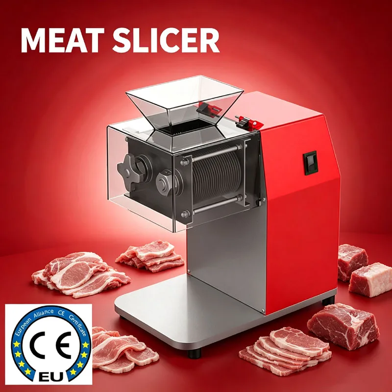 850W 110V 220 Meat Slicer Automatic Shred Slicer Dicing Machine Electric Multi Function Red Meat Grinder