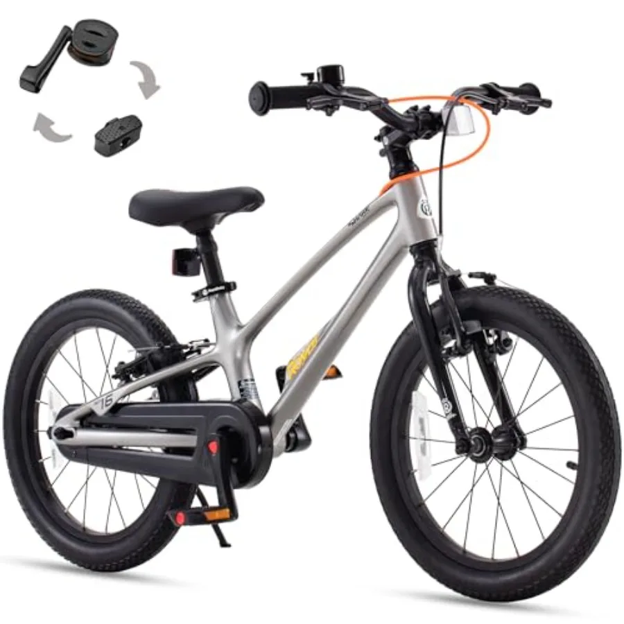 EZ-Shark Ultra-Light 16 Inch Bike Beginners Learning Bicycle Lightweight Alloy Boys Girls Ages 4+ Years Grey