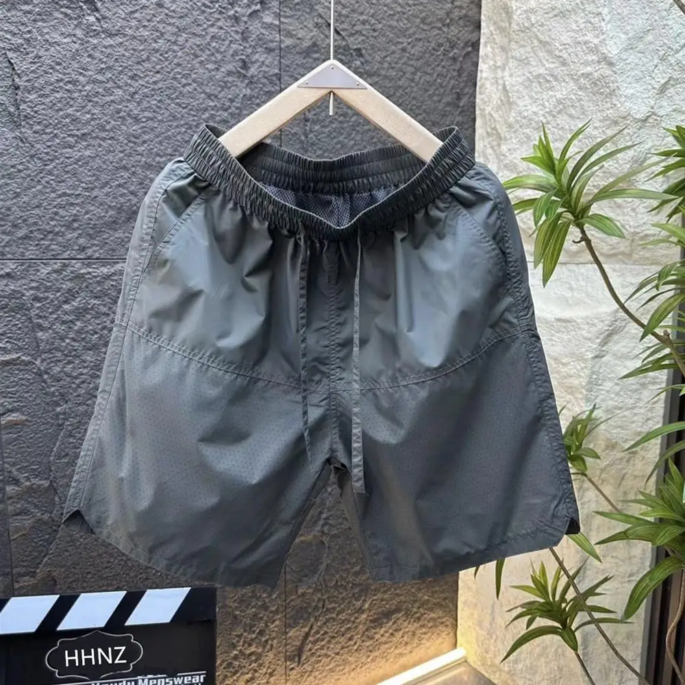 شورت صيفي شبكي للرجال، خفيف وفضفاض، كاجوال، رياضي متعدد الاستخدامات، مناسب للشاطئ، بتصميم شبابي نشط