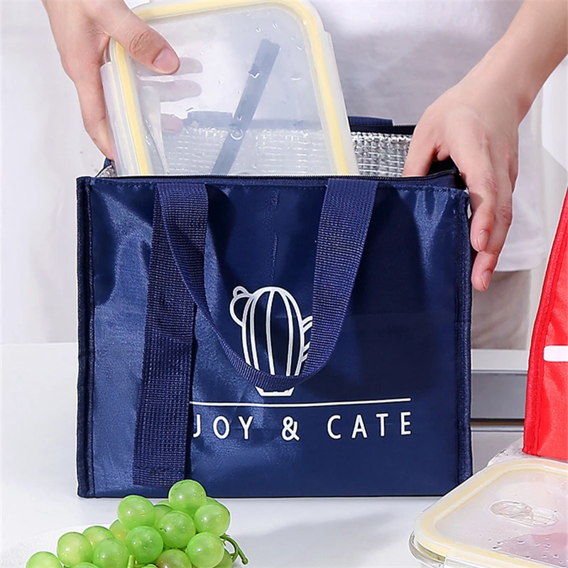 Cute Portable Women\'s Thermal Lunch Bags for Office Picnic Insulation Food Storage Container Bento Boxes Cooler Bag Pouch