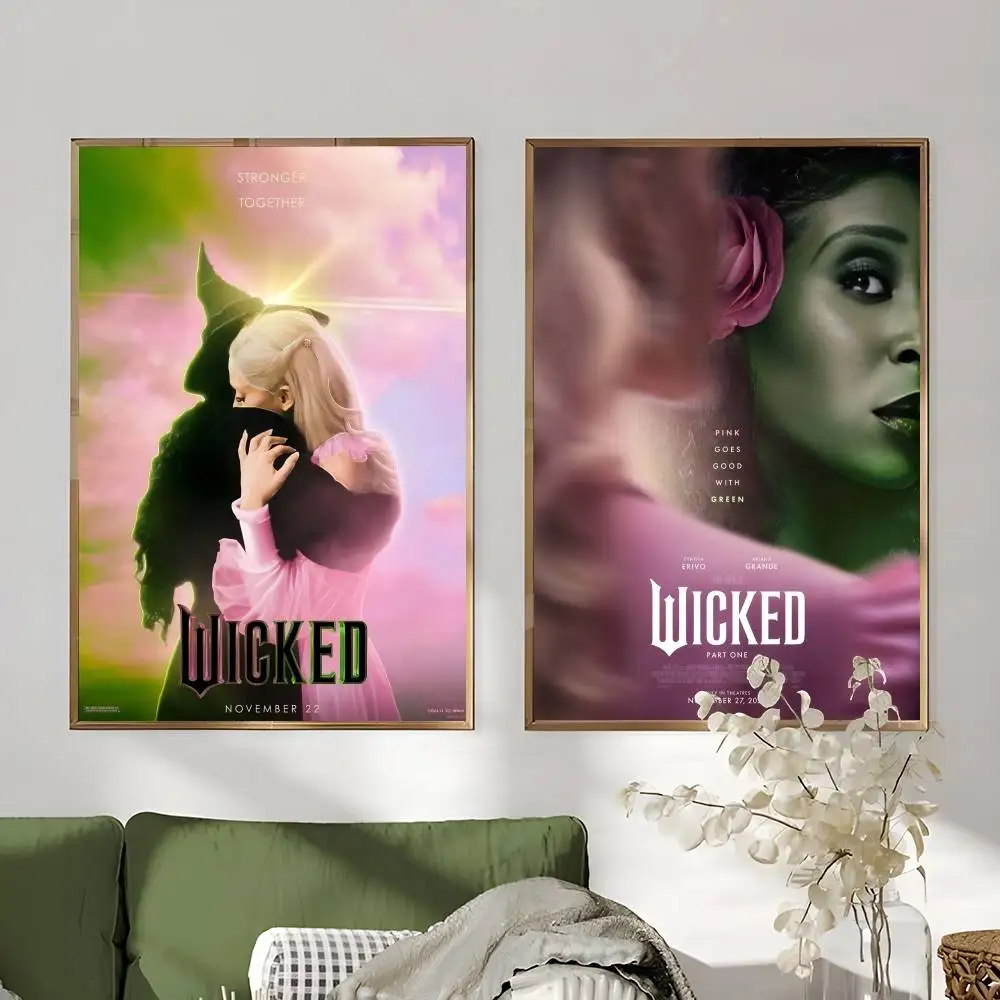 W-WickedS Part One Movie Poster Home Living Bed Room Bar Hallway Sticky Wall Art Printing Waterproof Aesthetic Decor