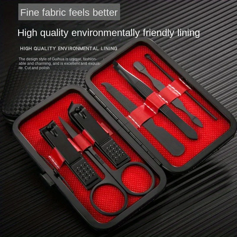 7 Pcs Manicure Set Personal Care Nail Clipper Kit Luxury Manicure 7 In 1 Professional Pedicure Set Grooming Kit Gift