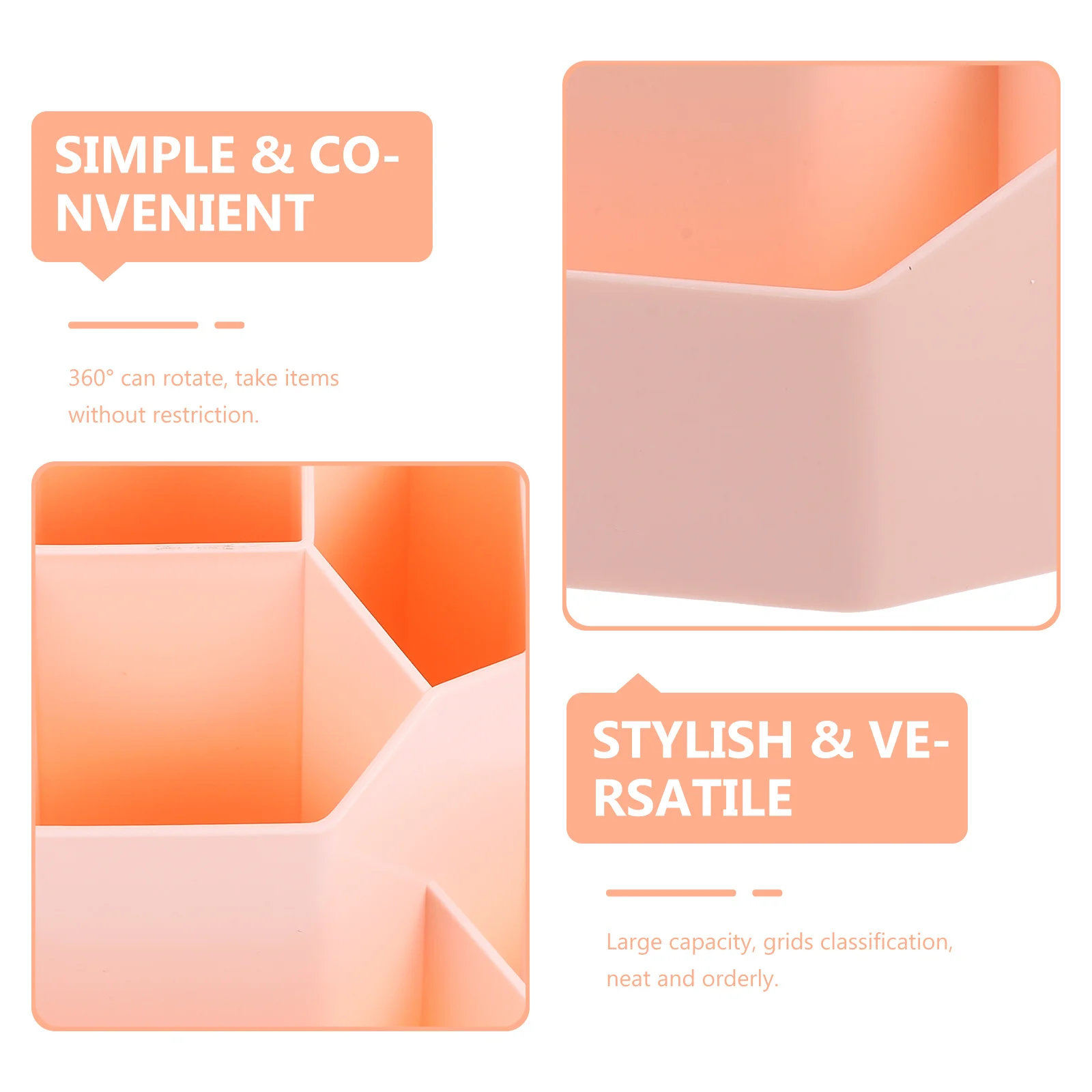 

Desktop Rotating Brush Holder 360 Degree Pen Organizer Multi Compartment Large Capacity Makeup Brush Storage Holder