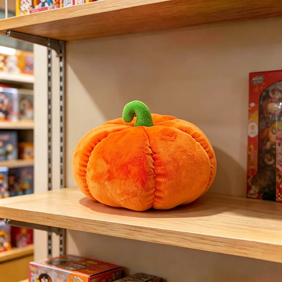 15 cm realistisches Kürbis-Plüschkissen, weiches Stoffkissen für Kinder, niedliche Halloween-Herbstdekoration, pädagogisches Rollenspielzeug