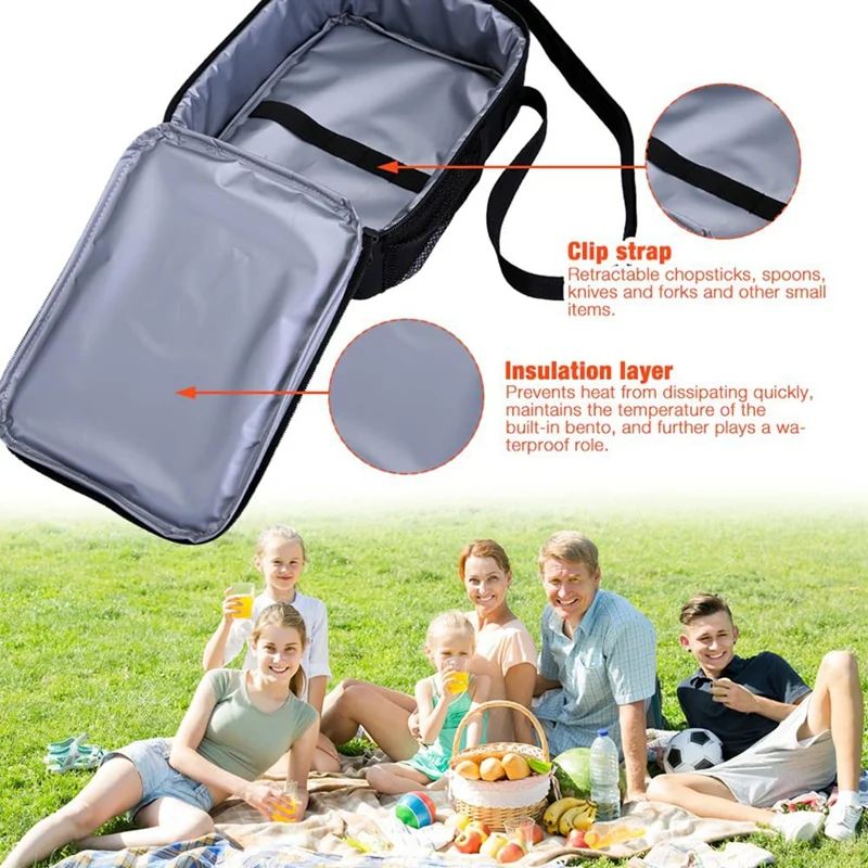 Lunchbox Tas Voetbal Lunchbox Tas Meisjes, Herbruikbare Koeler Warme Lunch Tote met Flessenhouder, voor School Camping Reizen Picknick