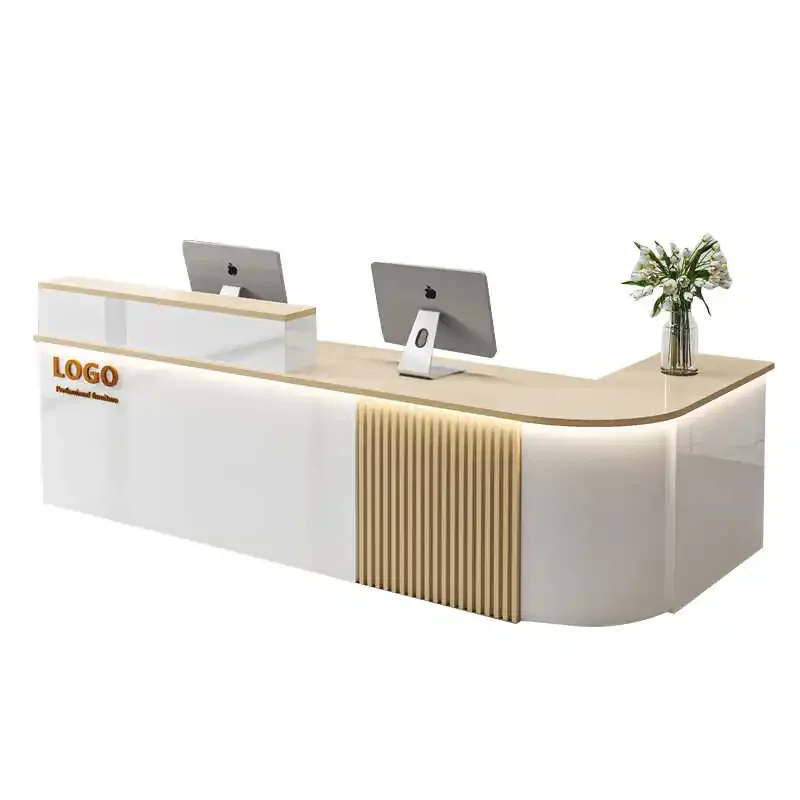 Light luxury bar counter Commercial workbench Collectio New Chinese style checkout page Corner company front desk Reception