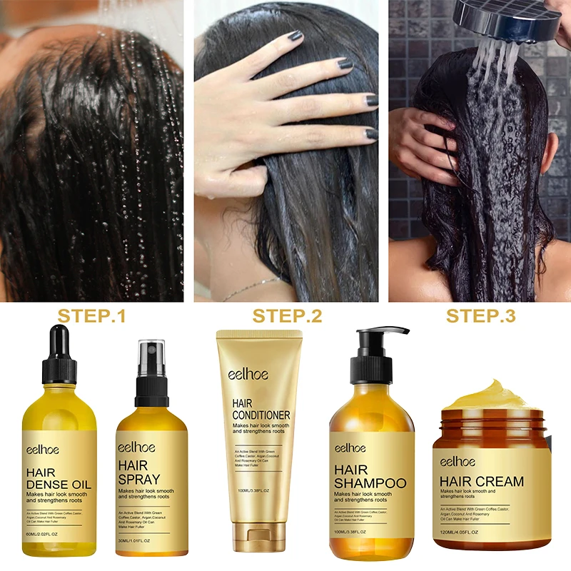 مجموعة العناية بالشعر الأصلي من إكليل الجبل ، بخاخ زيت أساسي ، نعناع ، علاج مغذي ، أطراف منقسمة وقناع شعر جاف ، مغذي