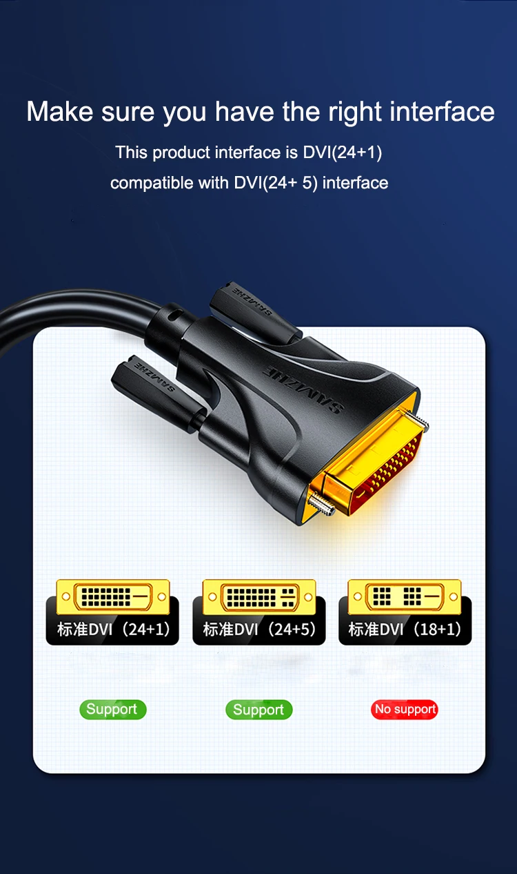 SAMZHE HDMI-kompatibel DVI Kabel DVI Stecker auf HDMI Buchse Adapter 1080P für HDTV DVD Projektor PlayStation 4 PS4/3 TV BOX – Detail 8