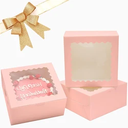 10 pcs 8-inch cake boxes with window baking boxes, cake boxes, delicious pastries, chocolate cupcakes, Christmas cake decoration