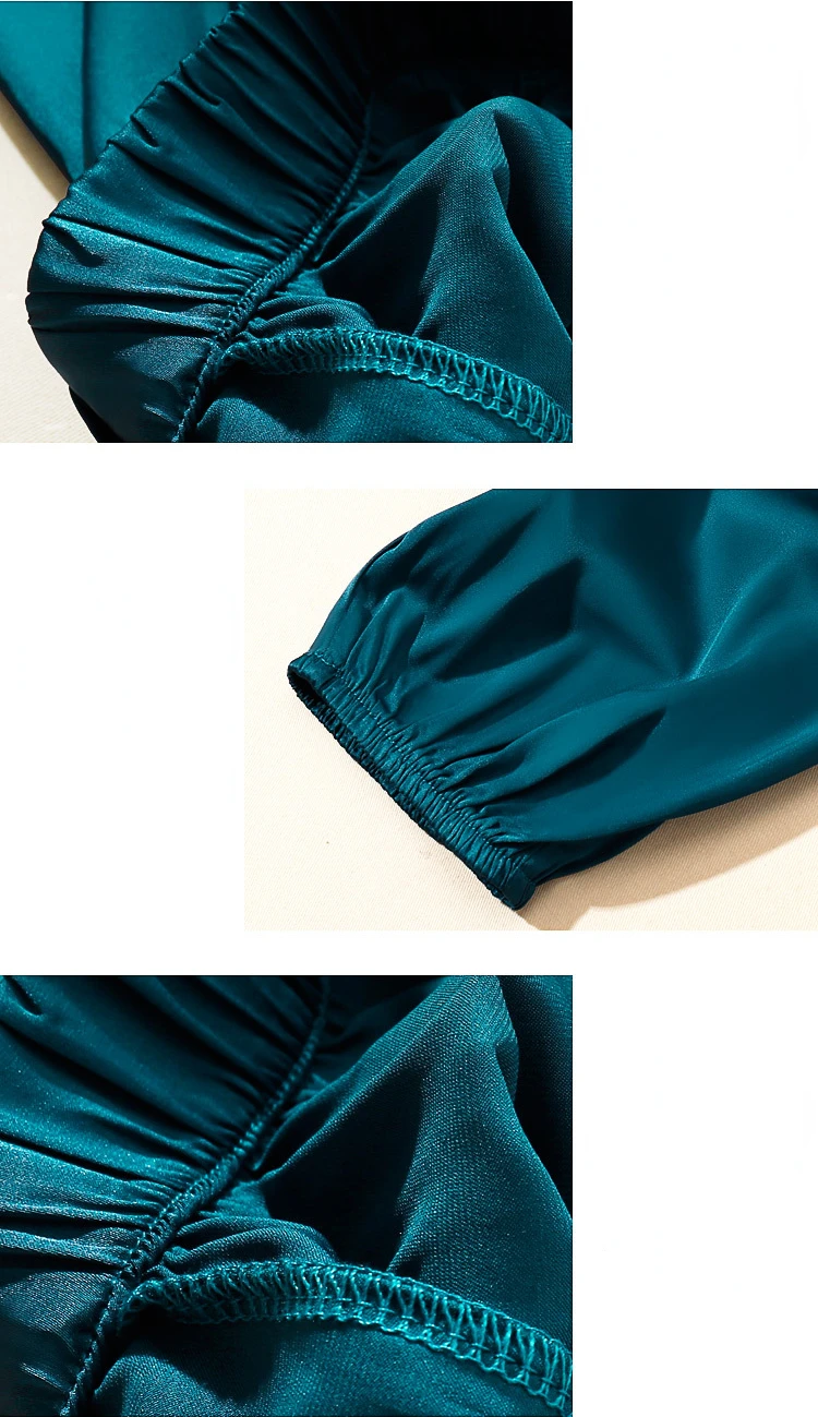 Summer Cool Ice Acetate Silk Bloomers Pants for Women & Men Loose Satin Knickerbockers Green Satin Pants for 150-169cm Tall