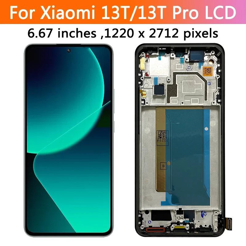 6.67 “amoled mi 13t Display ersetzen für xiaomi mi 13t pro lcd 2107113sg Display Touchscreen Digitalis ierer Baugruppe Reparatur bildschirm