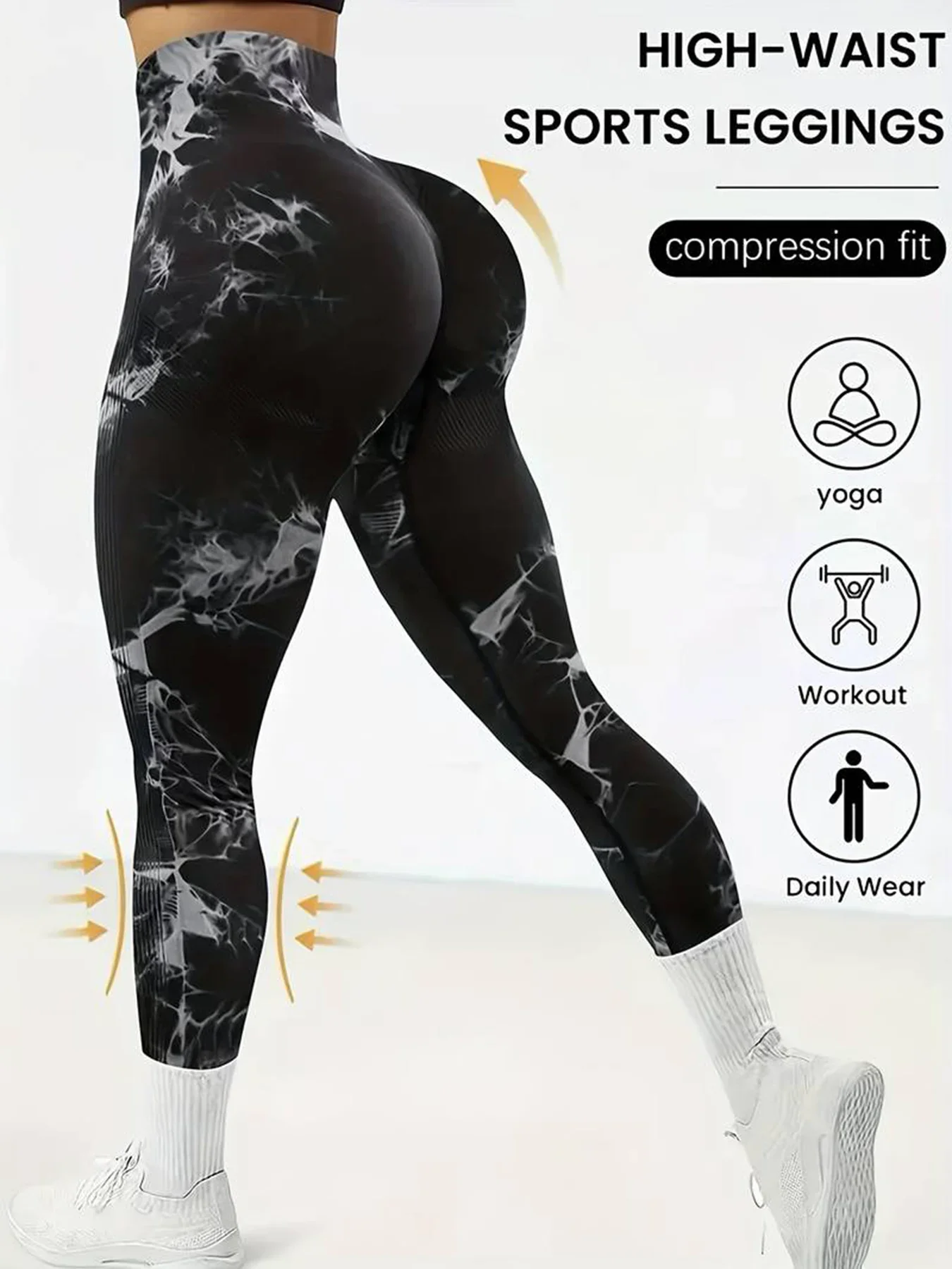 Tie Dye Pantaloni da yoga Leggings sportivi Donna Senza cuciture Vita alta Push Up Donna Collant Fitness Allenamento Leggins Abbigliamento da palestra 2025 Nuovo