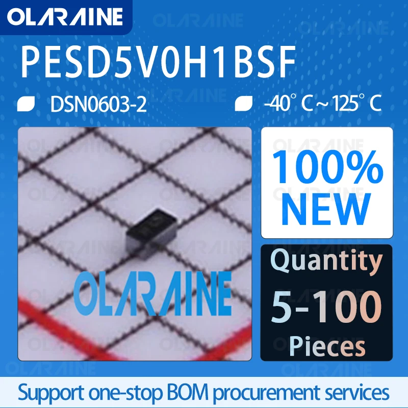 5/10/100 pièces PESD5V0H1BSF DSN0603-2 100% nouveau 7 A 0.15 pF Protection de Circuit suppresseurs ESD/Dodes TV circuit à puce IC Original