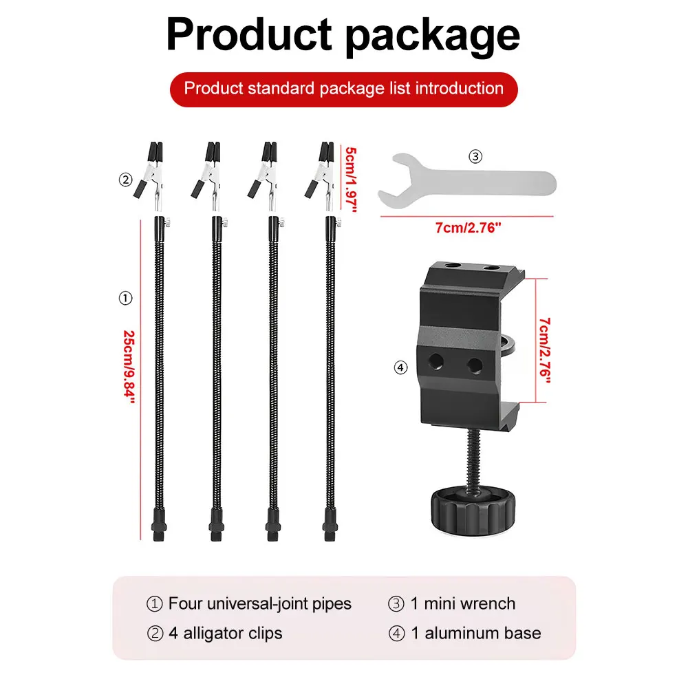 Desk Clamp Soldering Station Holder PCB Alligator Clip Universal Metal Arms Multi Soldering Helping Hand Third Hand Tools