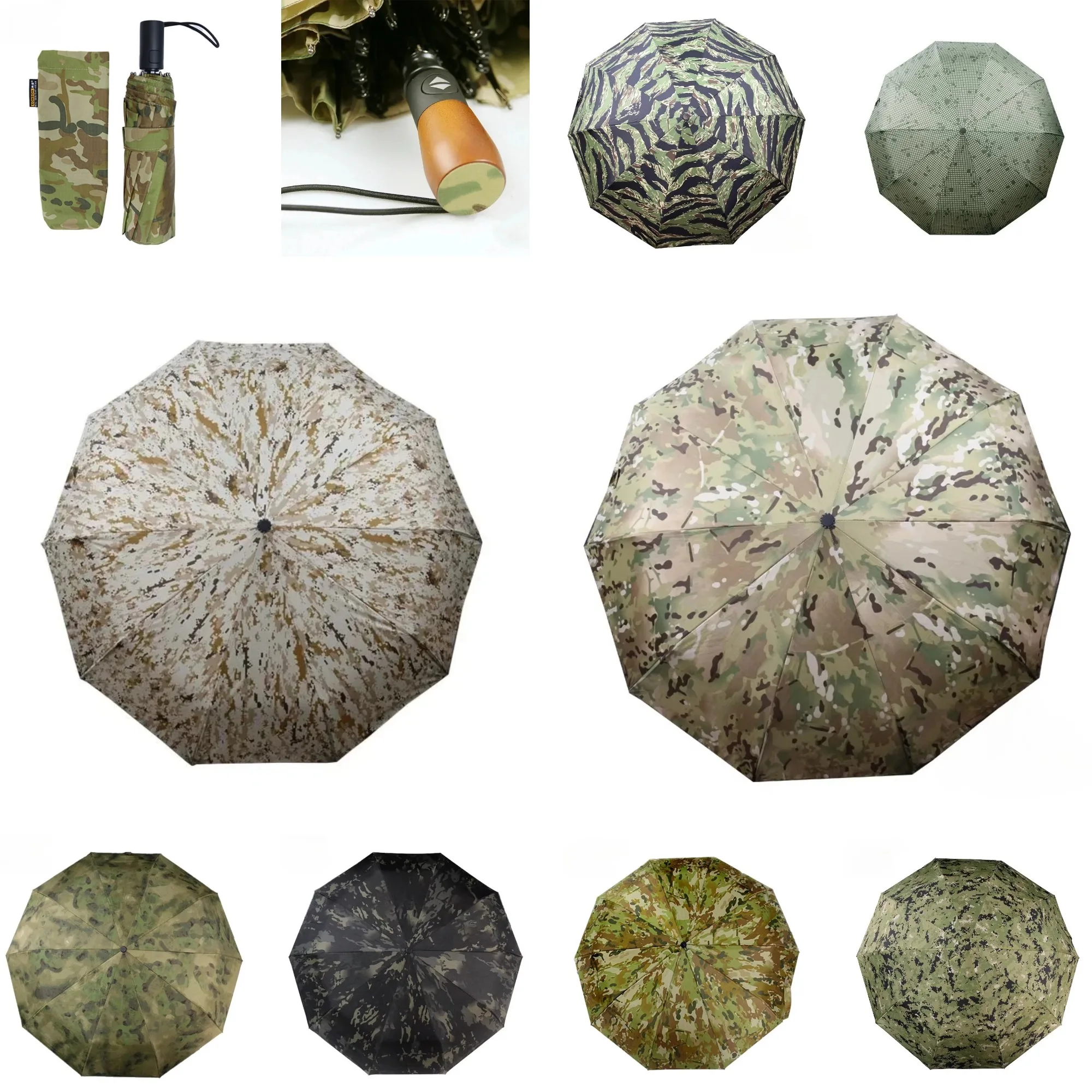 

Multiple Colors Available Camouflage Tactical Umbrella Automatic Pattern Umbrella CLASSIC Travel Outdoor Hunting Camping