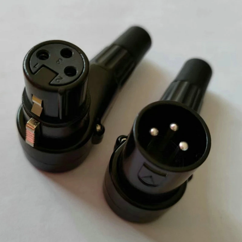 BAAG-3 Pin Right Angle XLR Connector Male Female XLR 3Pin Socket Microphone Plug Audio Cable Amplificador De Audio