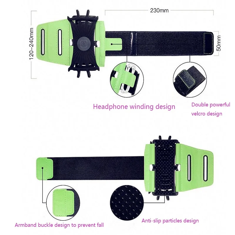 Rotatable Belt Wrist Strap for Running, Jogging Cycling, Gym, Arm Band Bag for iPhone, Outdoor Tools, 180 Degree Rotatable Belt