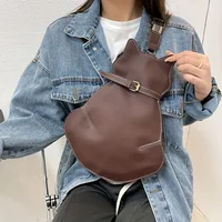 Bolso de hombro con forma de gato, bolso bandolera de cuero PU vintage, bolso cruzado kawaii para mujer