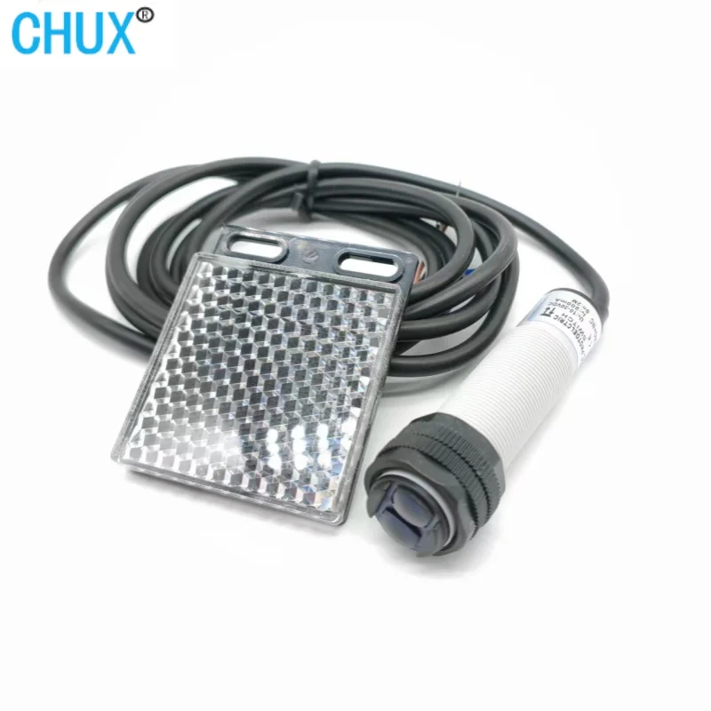 Photoelectric Switch 2m Sensing Detect Distance NPN PNP NO/NC M18  plastic Shell E3F Photocell Sensor Reflective Type
