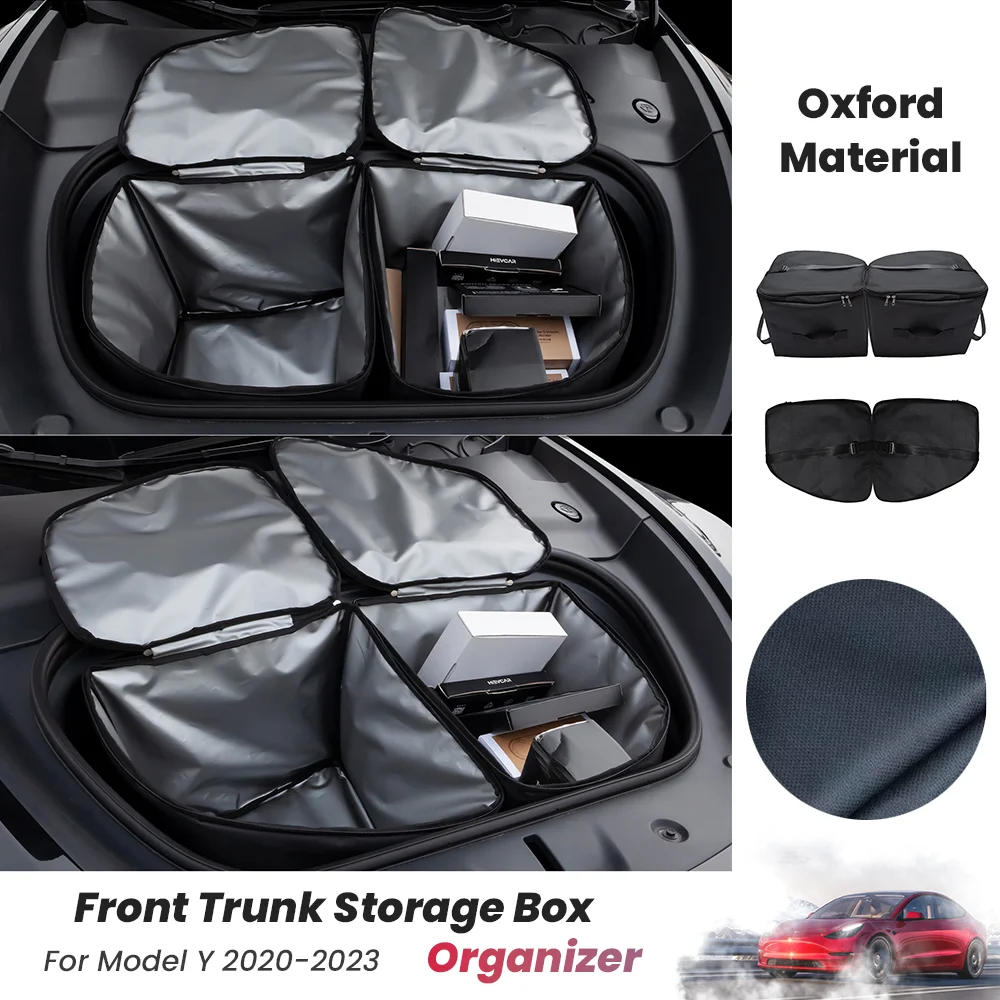 

For Tesla Model Y 2017-2023 Front Trunk Protable Bog Storage Bag Oxford Cloth Wear-resistant Portable Organizer Bag Accessories