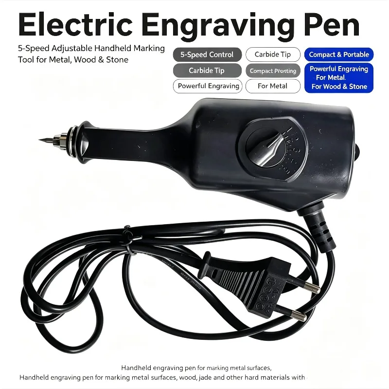 Electric Engraving Pen 220V Mini Engraver DIY Handheld Marking Pen for Engraving on Acrylic Metal Replace Tungsten Steel Pen Tip